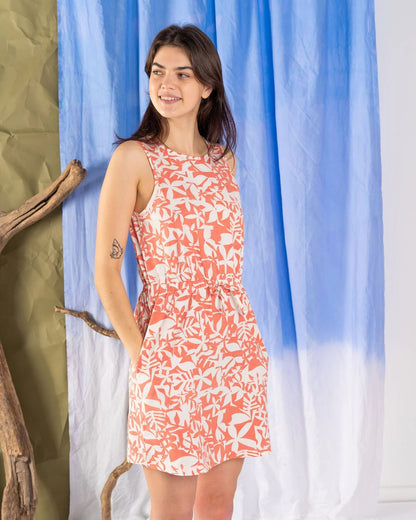Saltrock Womens Bauhaus Balance Sleeveless Dress - Coral