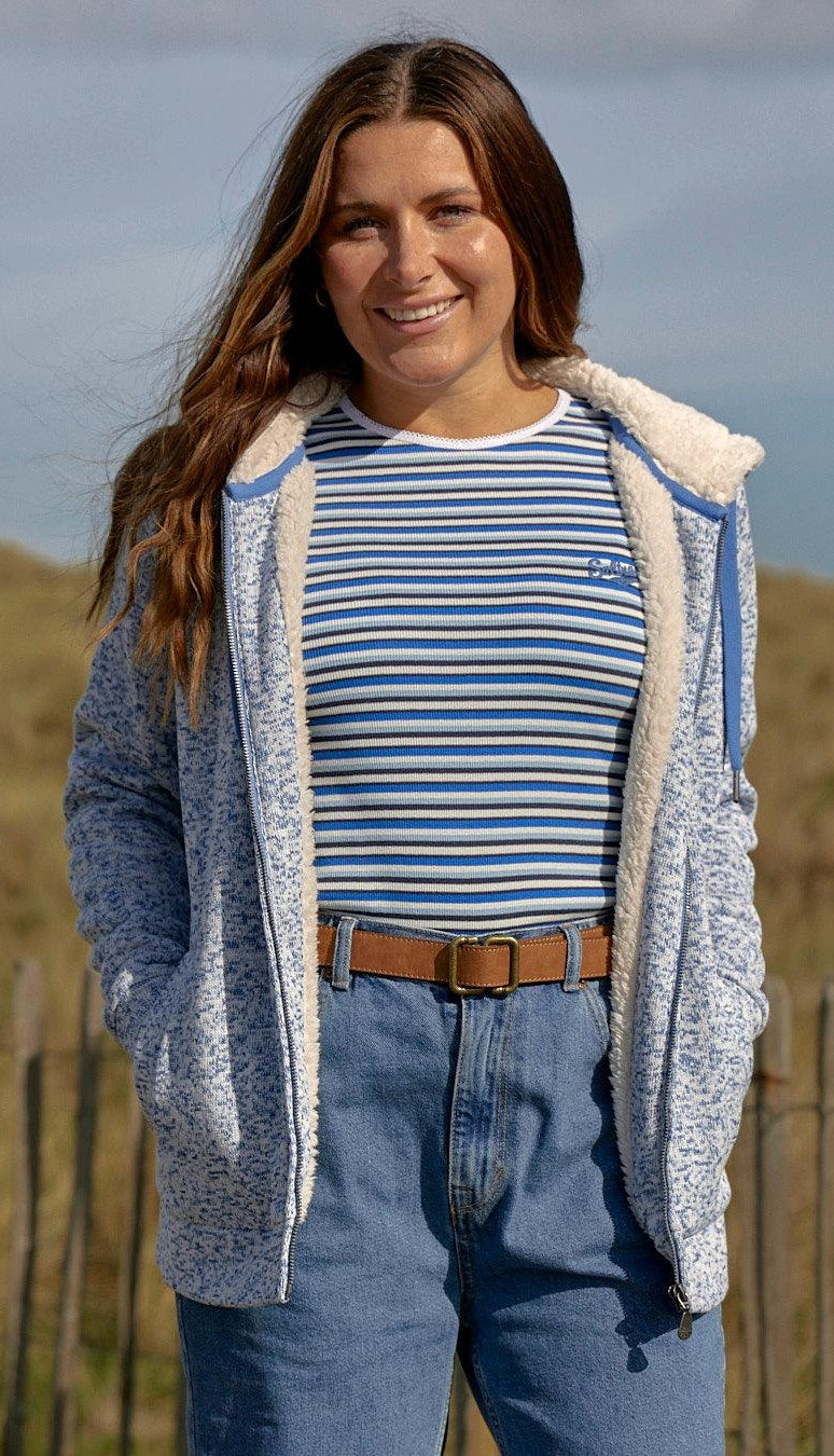 Saltrock women's blue Galak faux fur lined hoodie.