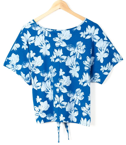 Saltrock Womens Siofra Tie Front Tee - Blue Floral