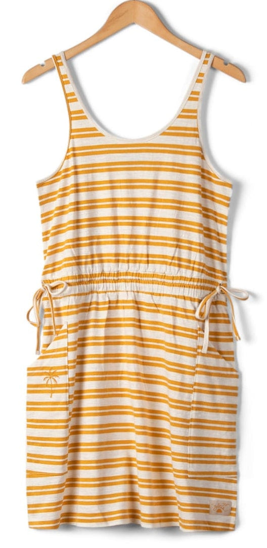 Saltrock women's Skylar Bauhaus sleeveless stripe dress in Yellow.