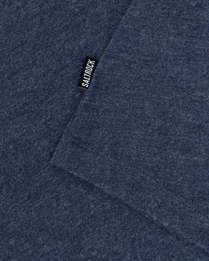 Women's short sleeve Velator tee from Saltrock in Blue Marl with side hem logo label.