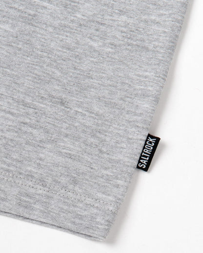 Women's short sleeve Velator tee from Saltrock in grey with side hem logo label.