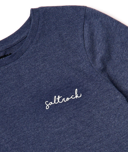 Women's Saltrock Velator plain tee in Blue Marl with small logo on the chest.