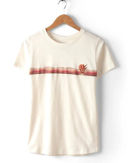 Saltrock Womens Wavey Stripe Short Sleeve Tee - Cream