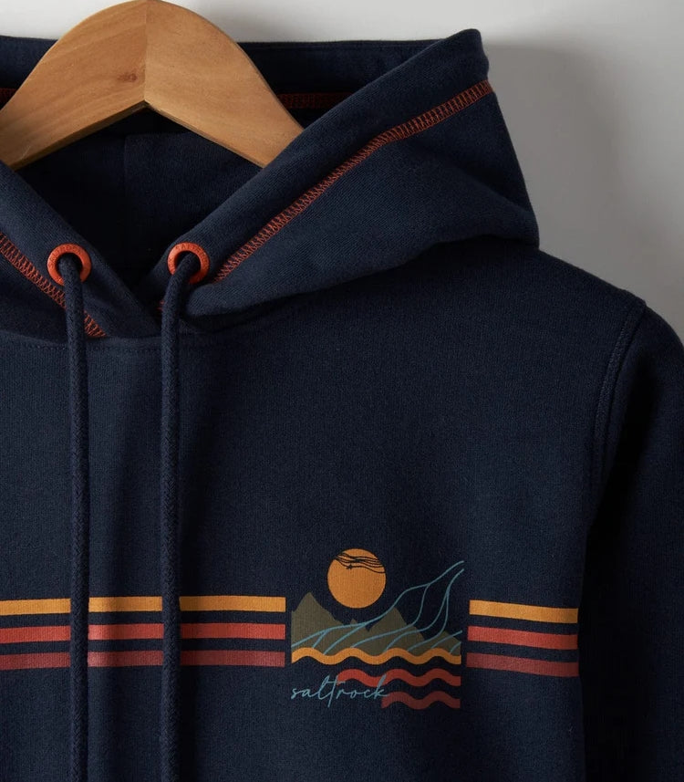 Saltrock Womens Winter Stripe Pop Hoodie - Blue
