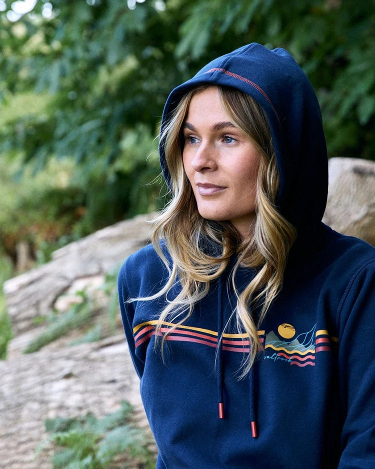Saltrock Womens Winter Stripe Pop Hoodie - Blue