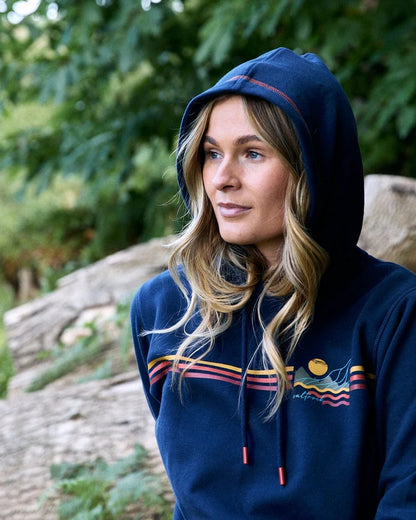 Saltrock Womens Winter Stripe Pop Hoodie - Blue