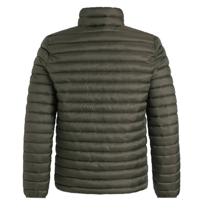 Back view of a mens Weird Fish Crantock padded showerproof jacket in Anthracite 