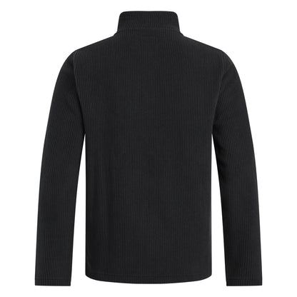 Mens black Weird Fish Newport ribbed fleece on a white background