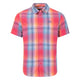 Weird Fish Mens Judd Short Sleeve Check Shirt - Flamingo