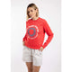 Weird Fish Womens Aurora Printed Crew Neck Sweatshirt - Dark Coral