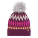 Weird Fish Adults Frady Fair Isle Knitted Bobble Hat Beet