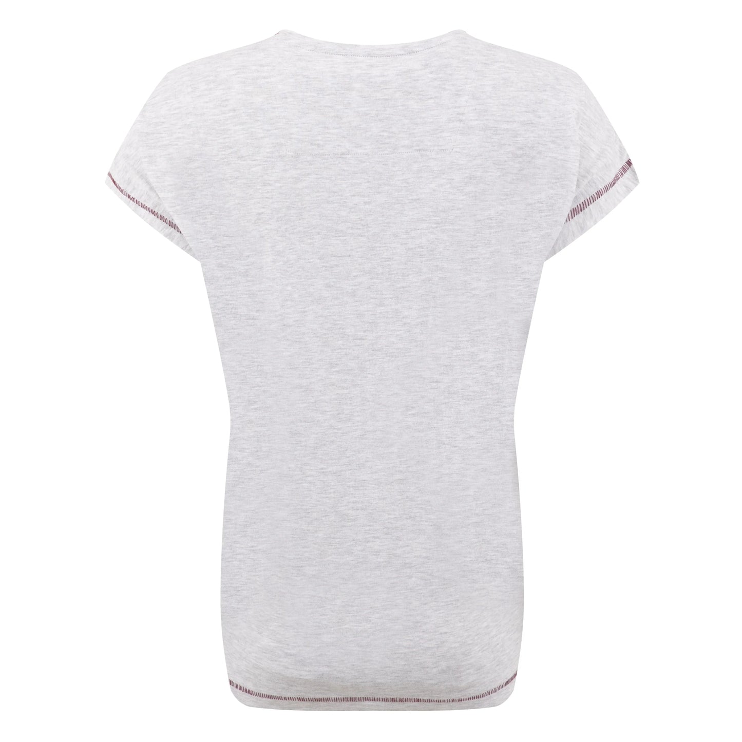 Back view of a womens Weird Fish short sleeve Koi Carp Fern print t-shirt in light grey marl.