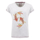 Weird Fish Womens Fern Koi Carp Print T-Shirt - Light Grey Marl