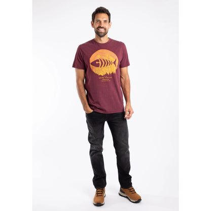 Weird Fish Mens Explorer Print T-Shirt Aubergine