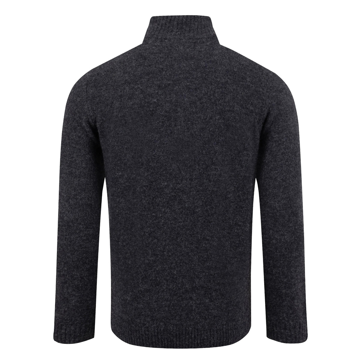 Back view of a Weird Fish 1/4 zip Altwood knitted jumper in Midnight Navy.