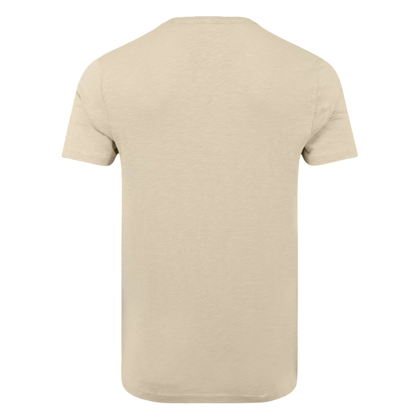 Back view of a mens Weird Fish crew neck short sleeve Fished t-shirt in Egg Shell with small logo on one side of the chest.