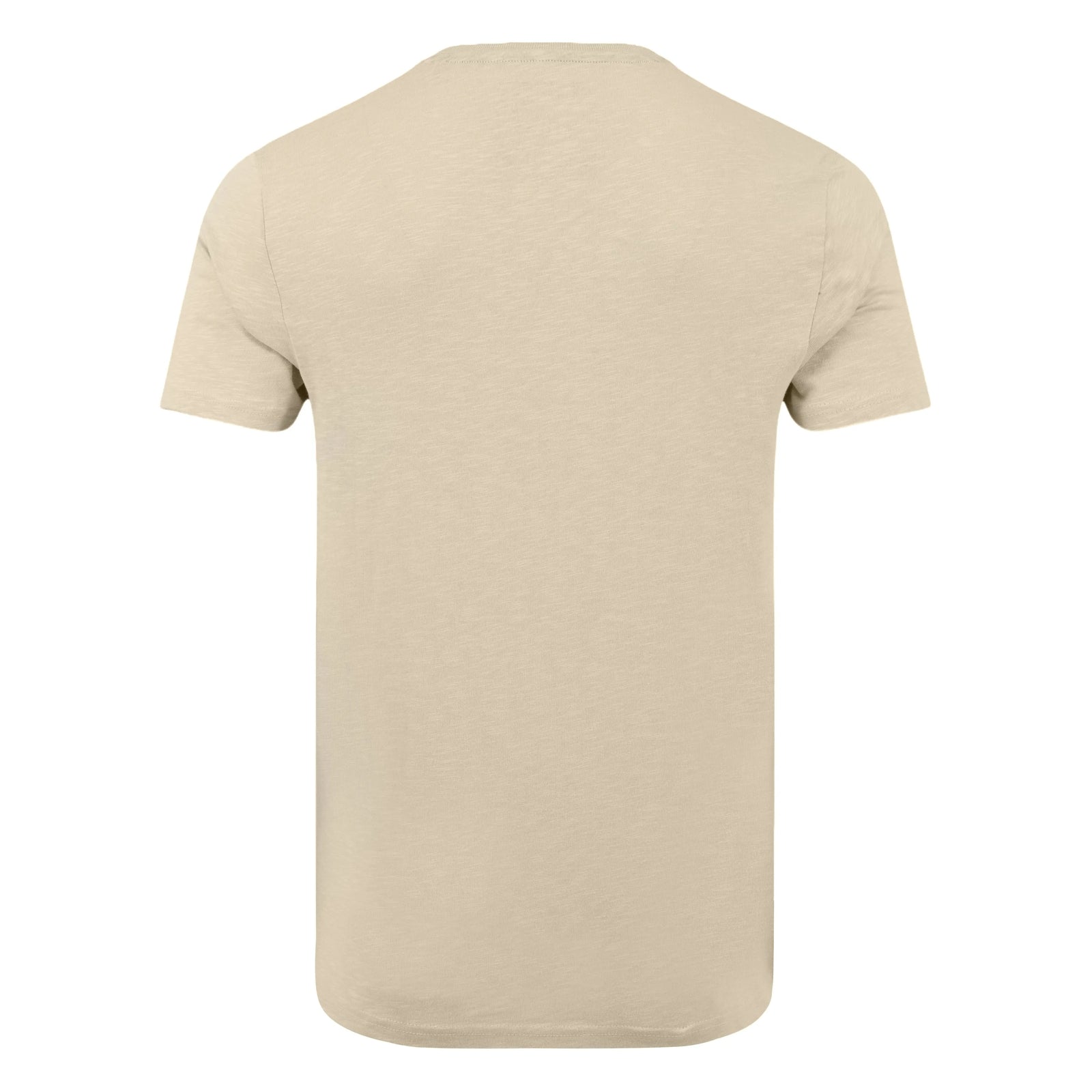 Back view of a mens Weird Fish crew neck short sleeve Fished t-shirt in Egg Shell with small logo on one side of the chest.
