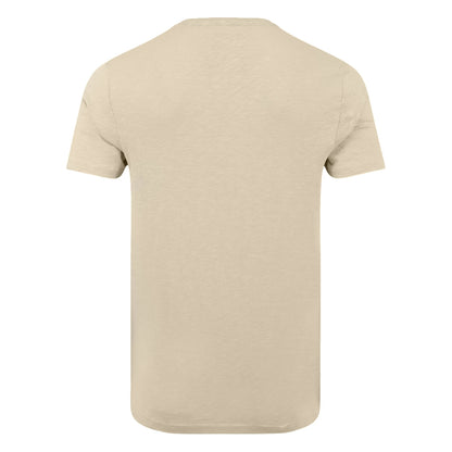 Back view of a mens Weird Fish crew neck short sleeve Fished t-shirt in Egg Shell with small logo on one side of the chest.