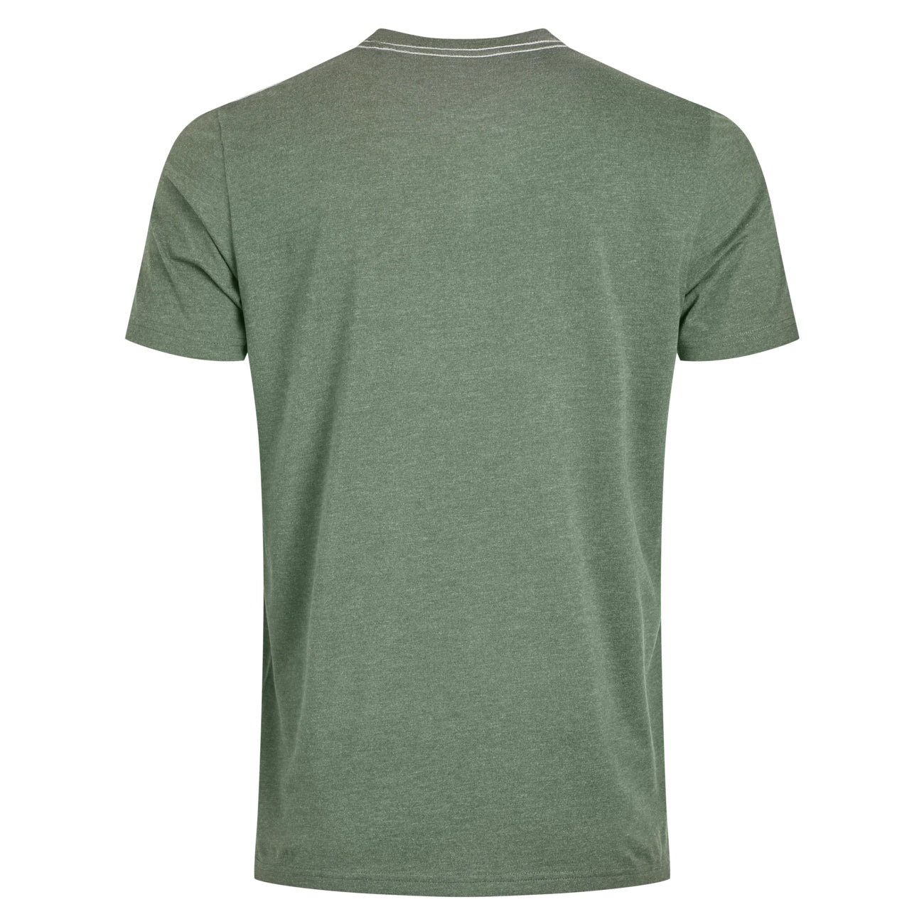 Back view of a mens Weird Fish Double Fish short sleeve tee in Deep Lichen Green on a white background