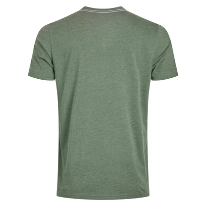 Back view of a mens Weird Fish Double Fish short sleeve tee in Deep Lichen Green on a white background