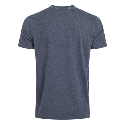 Back view of a mens Weird Fish navy blue Double Fish short sleeve t-shirt on a white background
