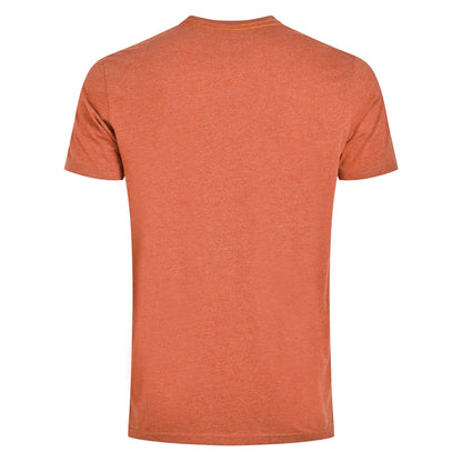 Baack view of a mens Weird Fish Double Fish short sleeve t-shirt in Rust Leaves on a white background