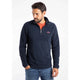 Weird Fish Mens Errill Quarter Zip Textured Fleece Midnight Navy