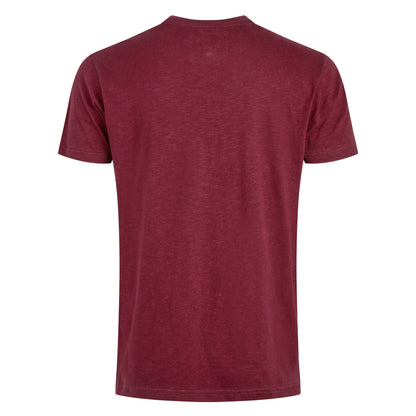 Back view of Weird Fish mens Fished t-shirt red in plain solid color with short sleeves