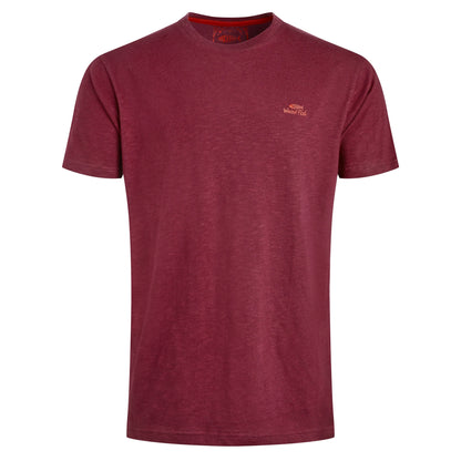 Weird Fish mens Fished t-shirt red with small logo on chest and classic crew neck design