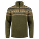 Weird Fish Mens Larner 1/4 Zip Fair Isle Jumper - Winter Green