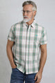Weird Fish Mens Judd Short Sleeve Check Shirt in Viridis Green