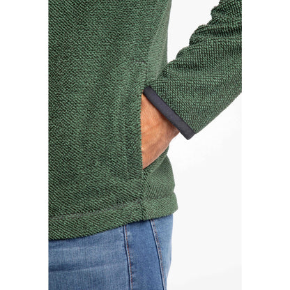 Weird Fish Mens Merrill Full Zip Textured Fleece Shaded Spruce Green