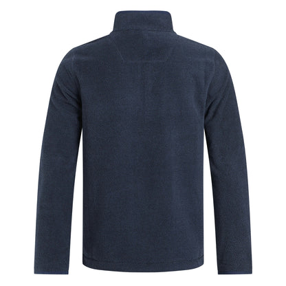 Weird Fish Mens Merrill Full Zip Textured Fleece Midnight Navy