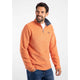 Weird Fish Mens Newark Zip Neck Grid Fleece in Brick Orange