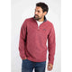 Weird Fish Mens Newark Zip Neck Grid Fleece in Rhubarb Red