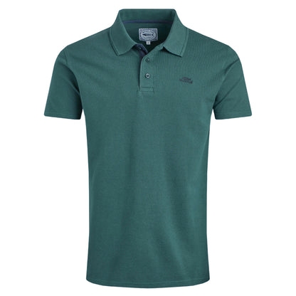 Weird Fish mens polo shirt Forest Green short sleeve classic fit with button collar