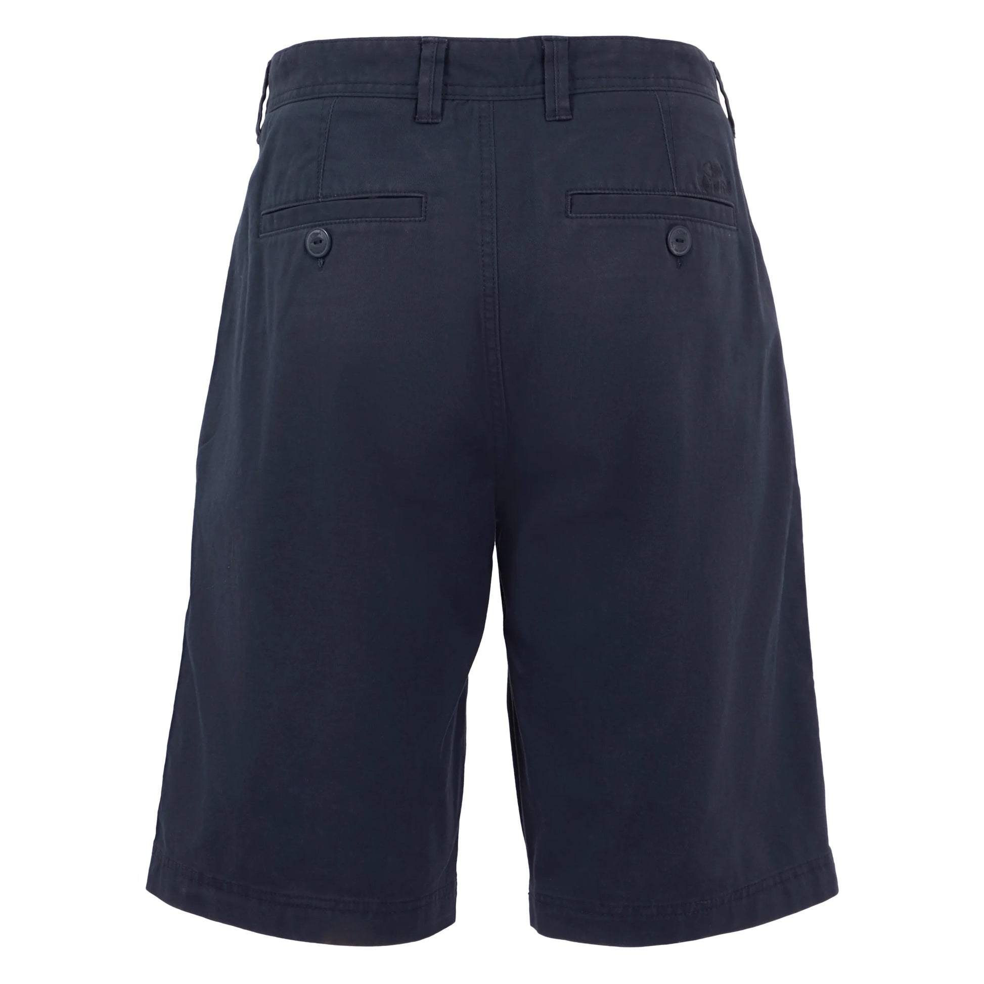 Weird Fish mens Rayburn navy chino shorts with back button pockets and belt loops