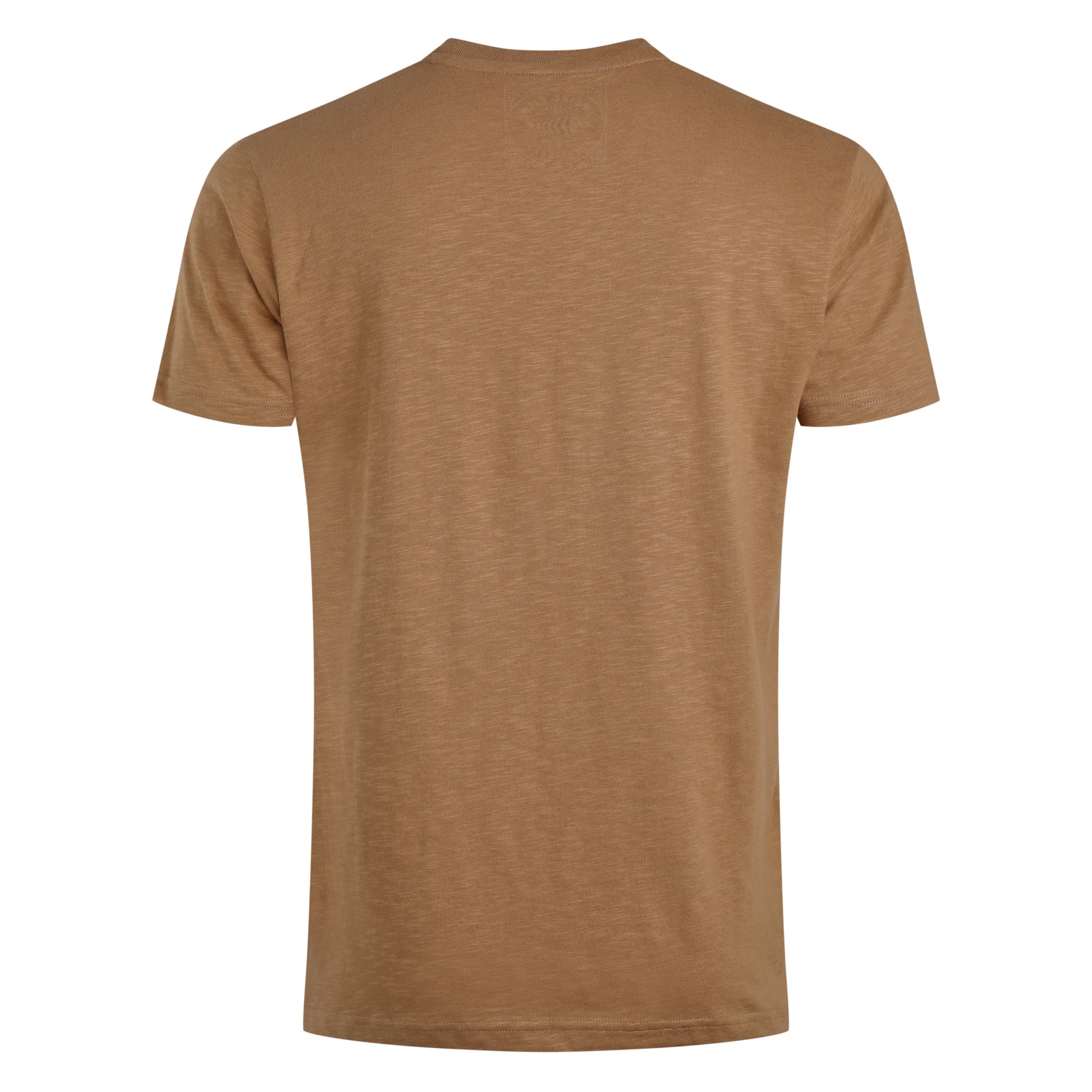 Weird Fish mens t-shirt Fox brown plain casual short sleeve crew neck back view