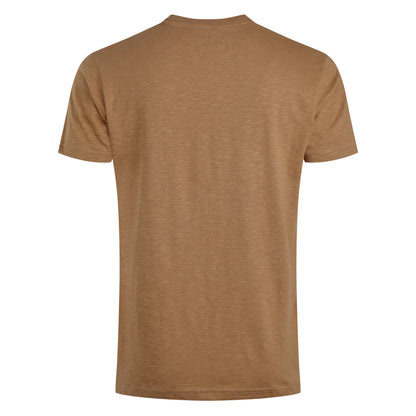 Weird Fish mens t-shirt Fox brown plain casual short sleeve crew neck back view