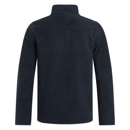 Weird Fish Mens Errill Quarter Zip Textured Fleece Midnight Navy
