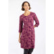 Weird Fish Womens Starshine Floral Print Dress Plum