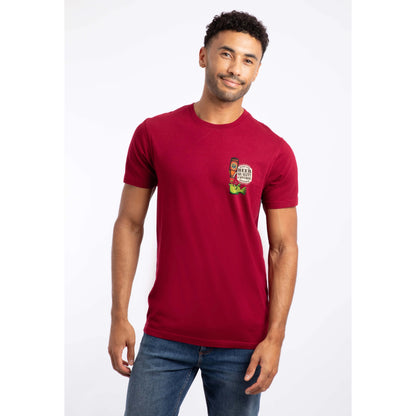 Weird Fish Mens Beer Offisher T-Shirt in Garnet Red