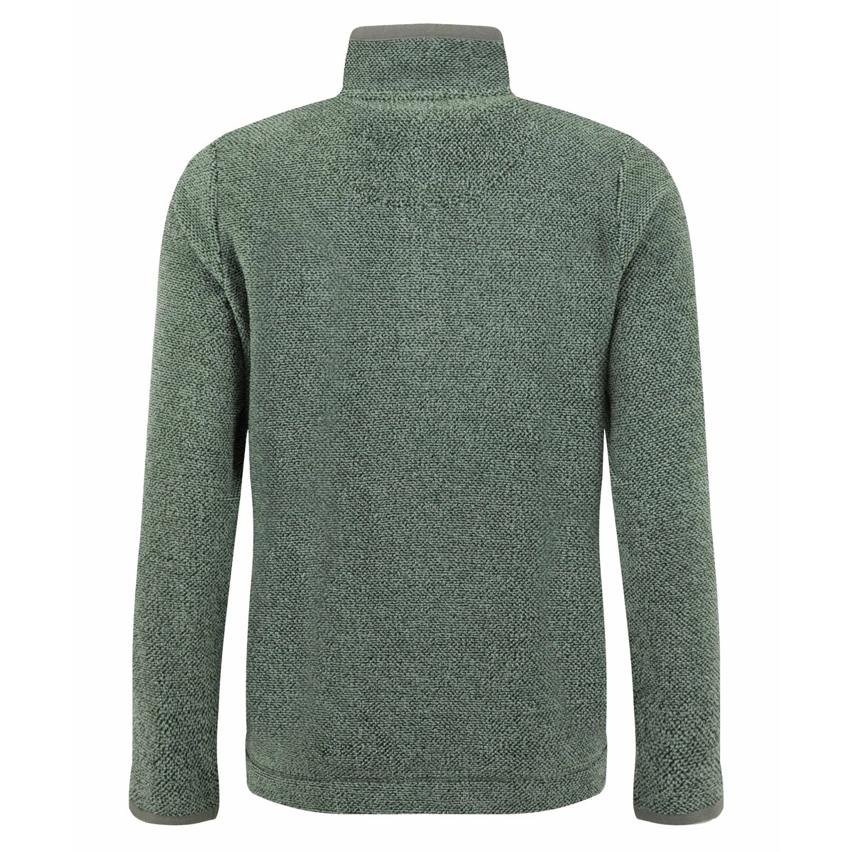Back view of a womens Weird Fish 1/4 zip Sarah fleece in Military Green