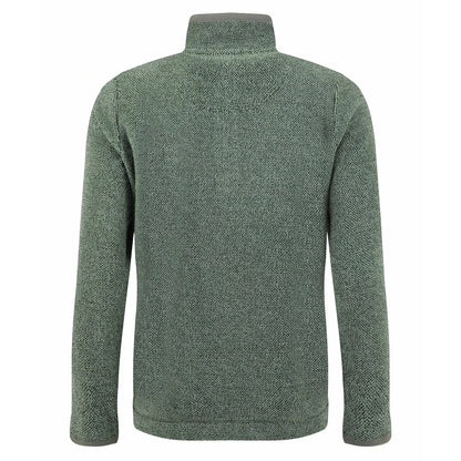 Back view of a womens Weird Fish 1/4 zip Sarah fleece in Military Green