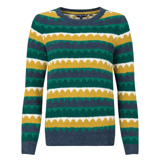 Weird Fish Womens Tyla Cosy Knit Scalloped Jumper Antique Moss Green