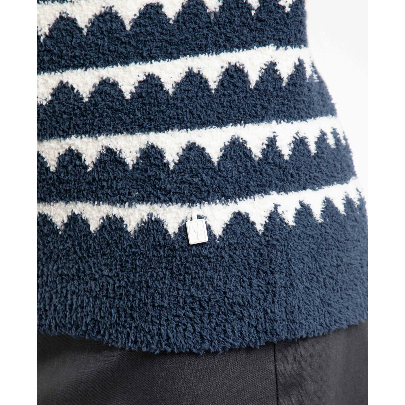 Weird Fish Womens Tyla Cosy Knit Scalloped Jumper Navy
