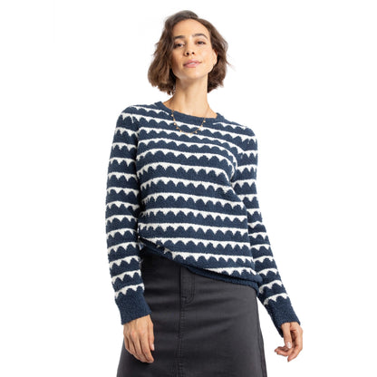 Weird Fish Womens Tyla Cosy Knit Scalloped Jumper Navy