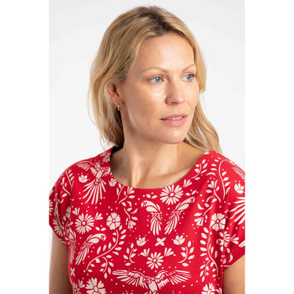 Weird Fish Womens Paw Paw T-Shirt - Rich Red