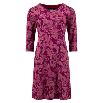 Plum Purple Weird Fish floral Starshine dress on a white background